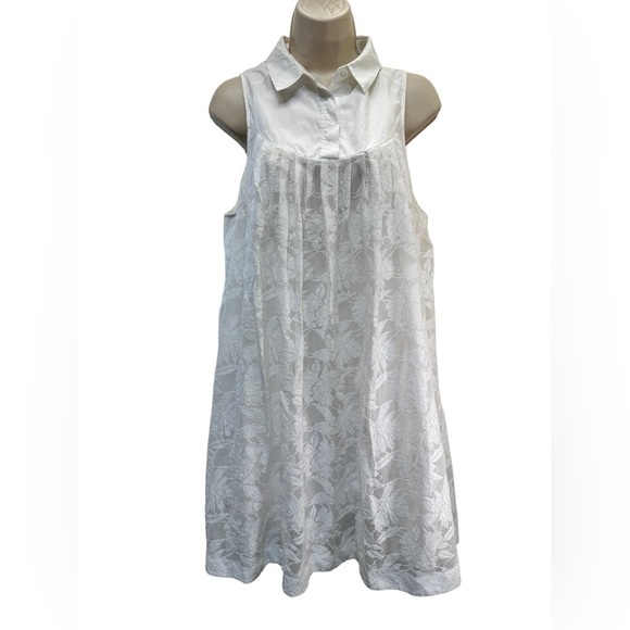 Anthropologie HD in Paris White Lace Poplin Swing Dress - Picture 5 of 10